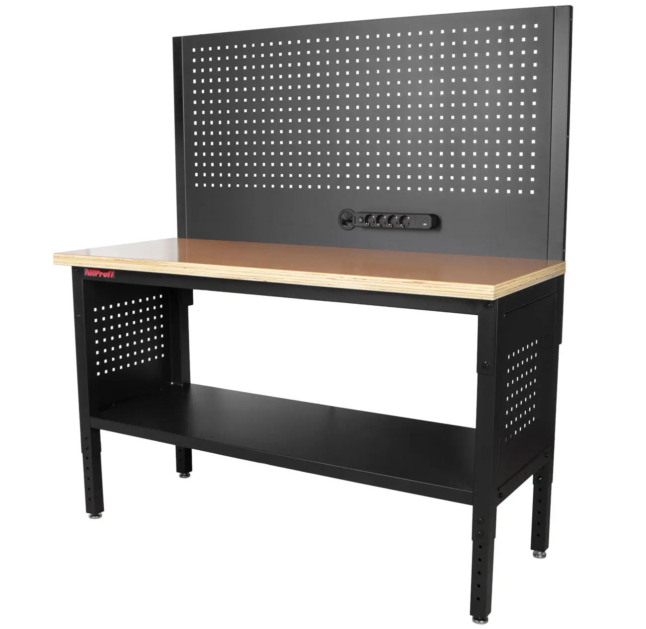 Dílenský stůl EXPERT se zástěnou, 152 cm, dřevěná deska - TSP6024BAL3