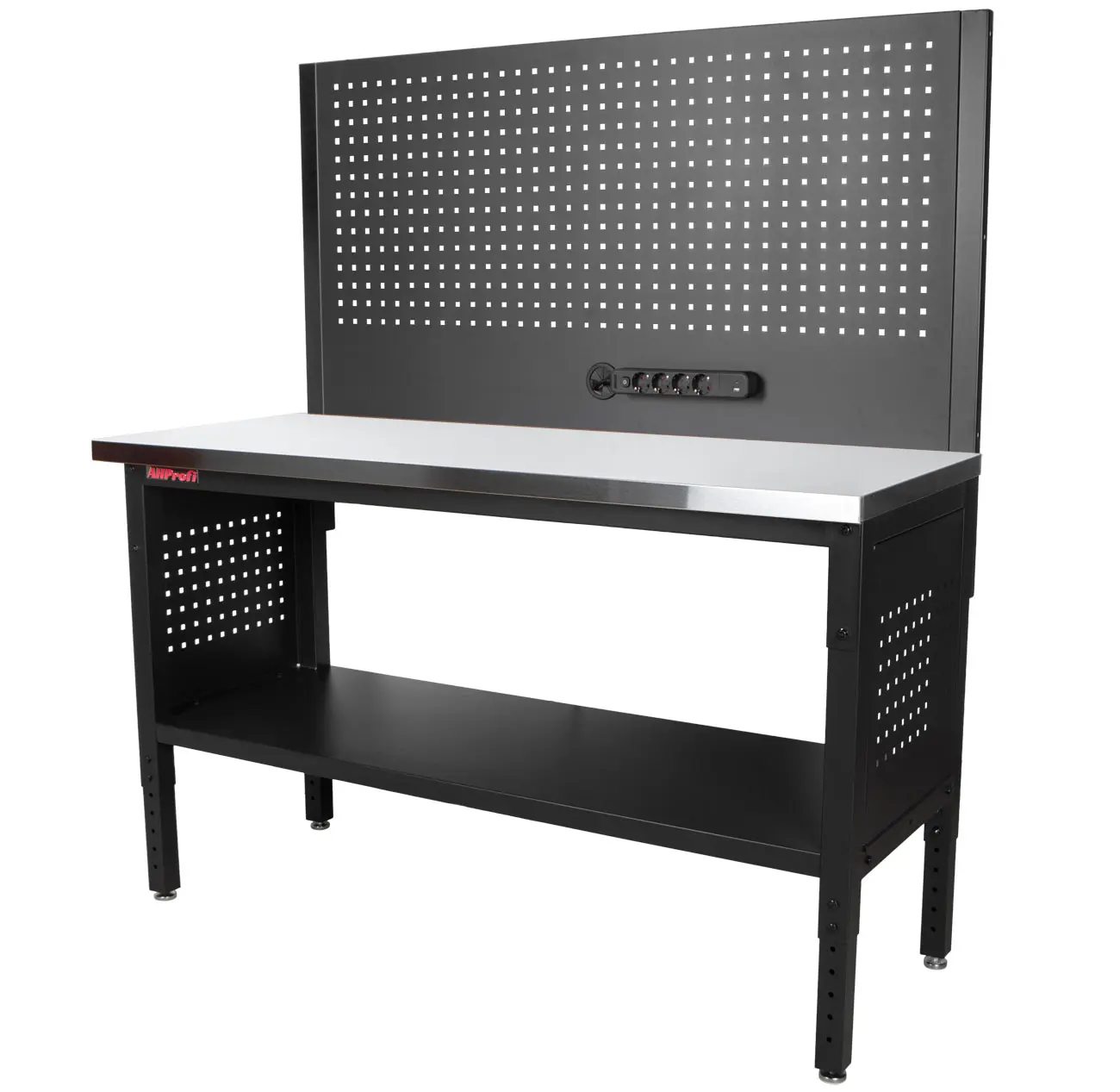 Dílenský stůl EXPERT se zástěnou, 152 cm, nerezová deska - TSP6024SBAL3