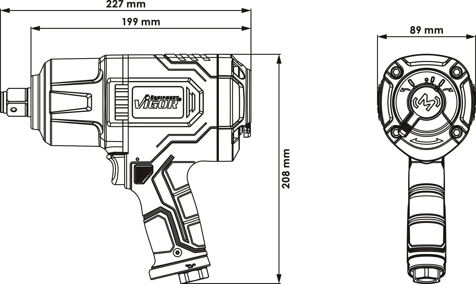 Pneumatický rázový utahovák 3/4", 2400 Nm - V6900