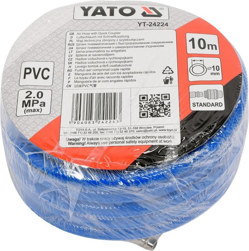 Profesionálna vzduchová hadica, PVC, 10 mm, 10 m - YT-24224